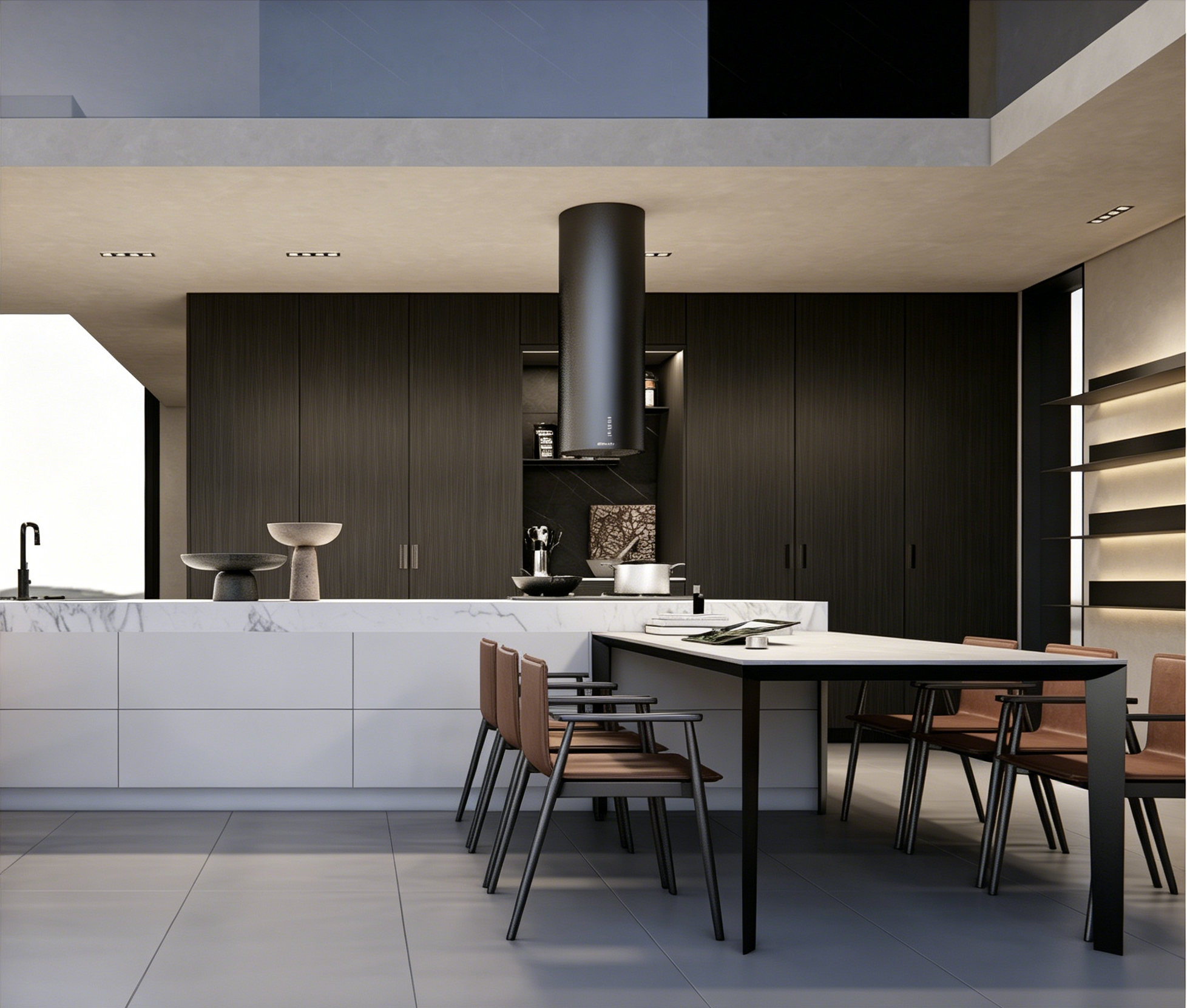 Commercial Kitchen Projects - #Dark Wood Grain Sintered Stone Countertop