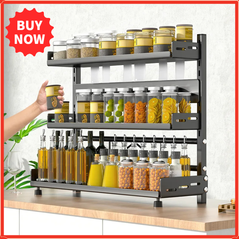Commercial Kitchen Shelving - 3 Tier Spice Storage Rack for