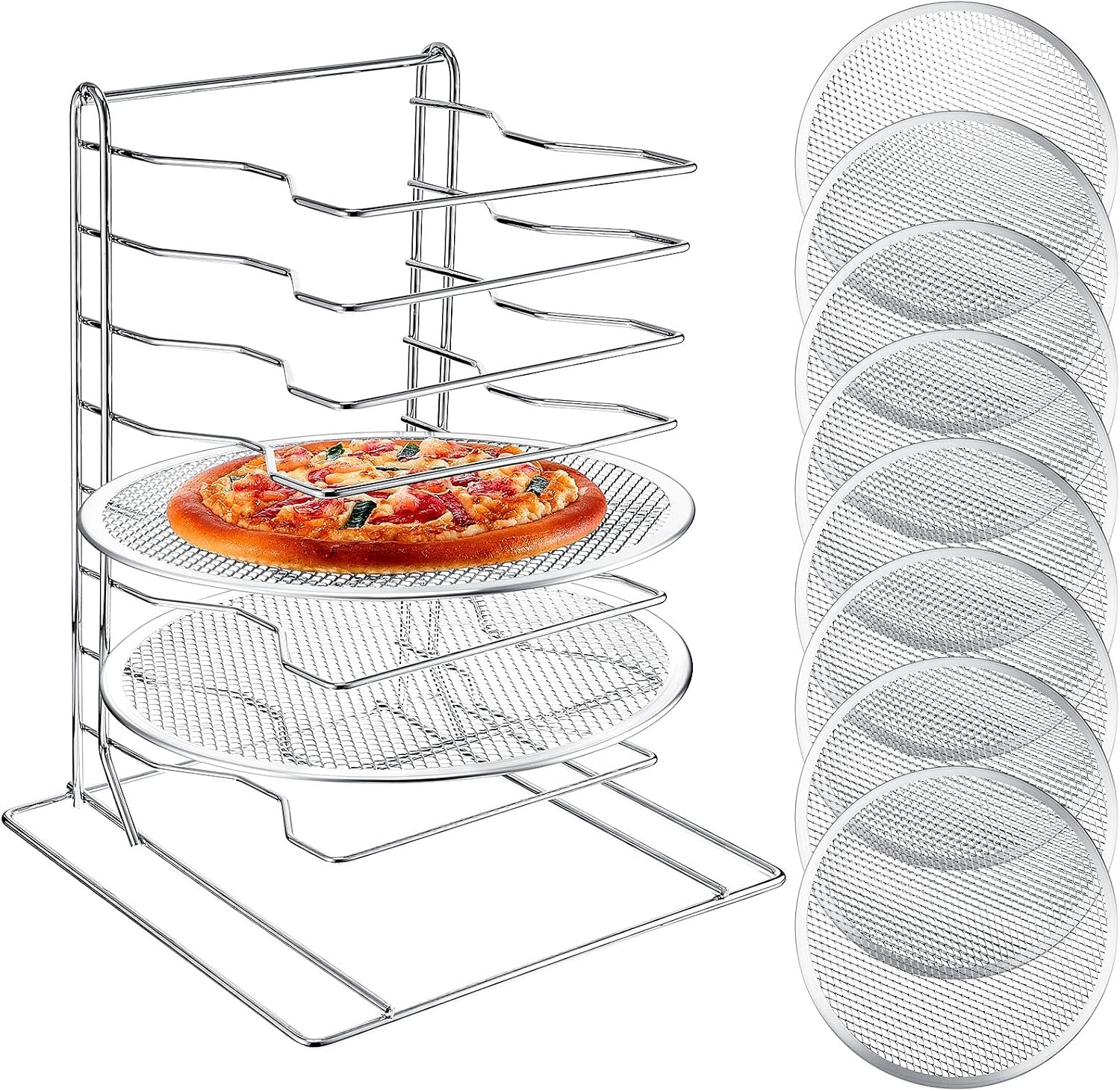 Commercial Kitchen Pans - Pizza Rack 8 Tiered Stand With