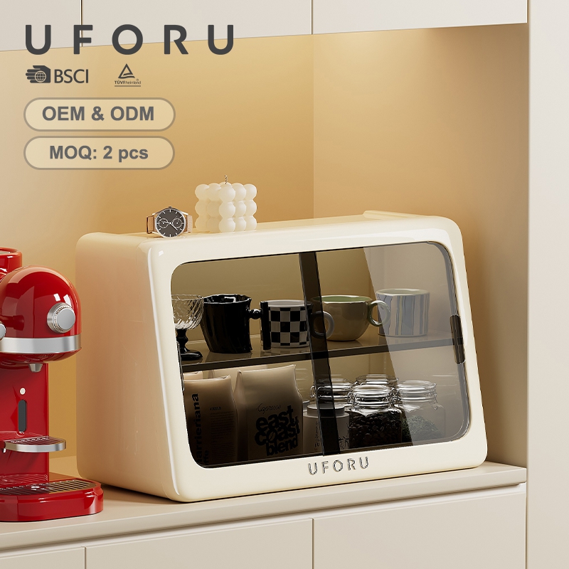 Commercial Kitchen Swing Door - UFORU Dustproof Cup Storage Box Double