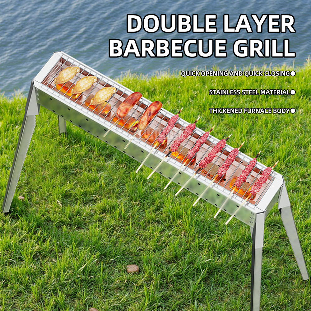 Hot Dog Roller Grill - Thickened Stainless Steel Barbecue Grill Outdoor