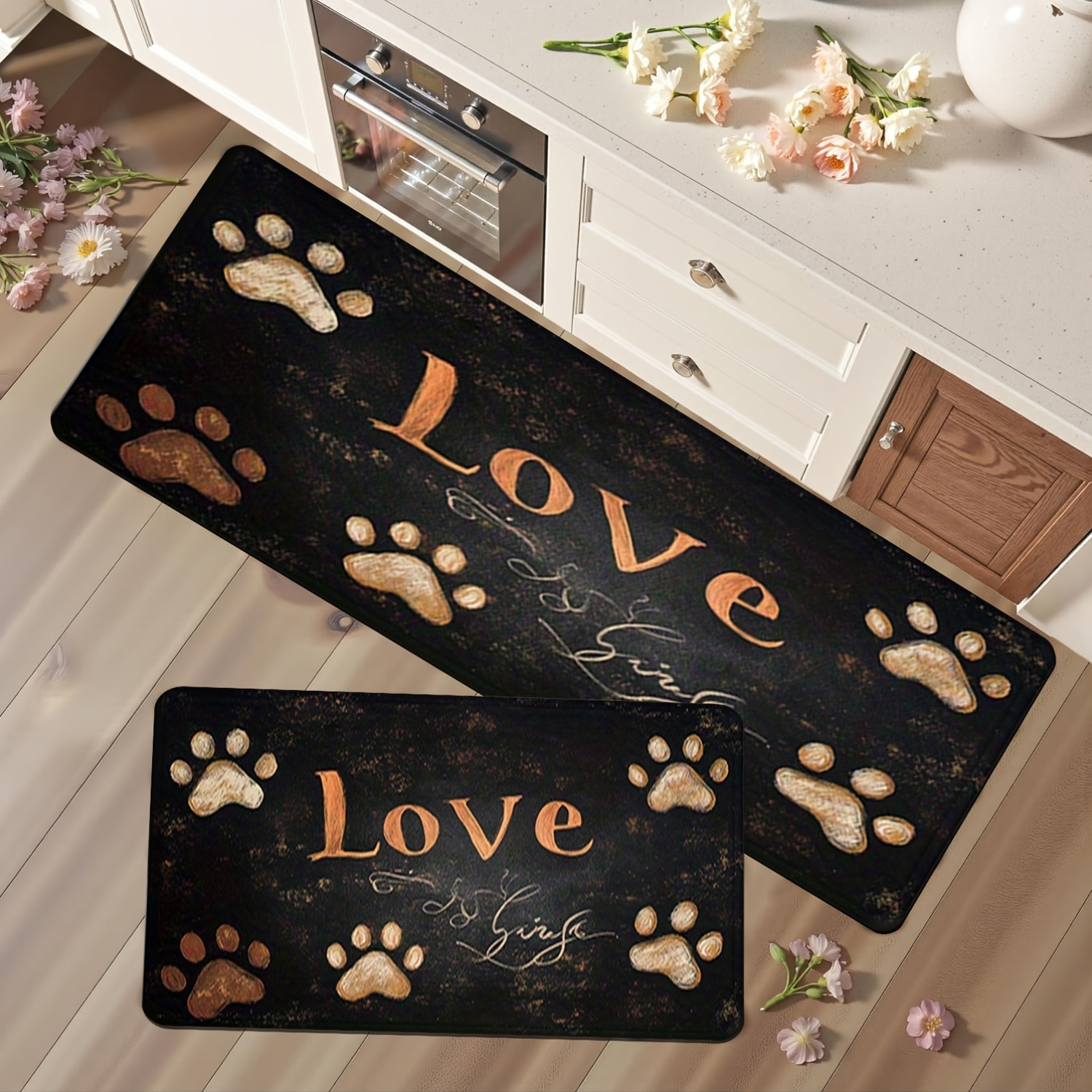 Commercial Kitchen Design - Cat Dog Paw Print Pattern Kitchen