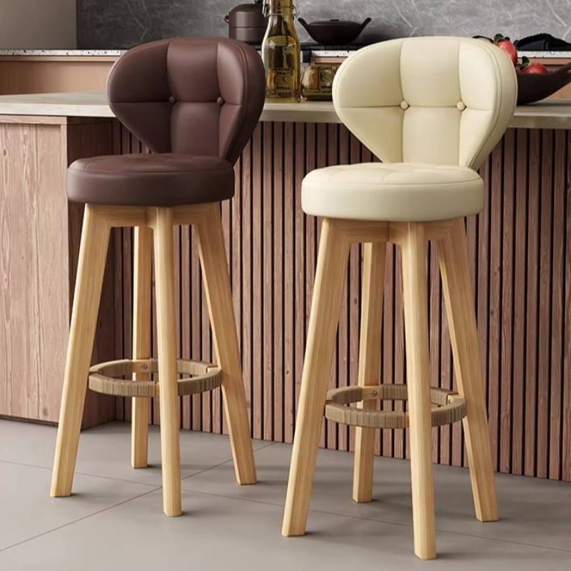Commercial Kitchen Design - Wooden Legs Unique Bar Stools Swivel
