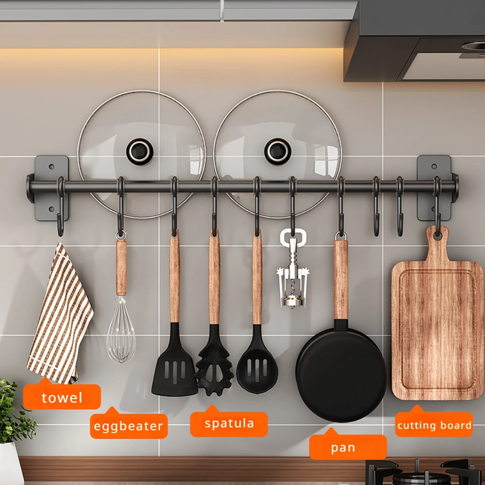 Commercial Kitchen Shelving - No punch Kitchen Hook Rack Stainless