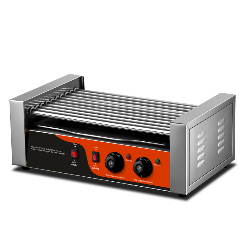 Hot Dog Roller Grill - Commercial Electric Stainless Steel 10-Roller Grill