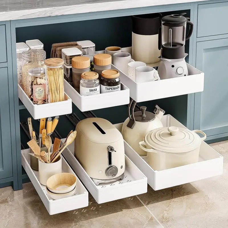 Commercial Kitchen Swing Door - 1-2pcs Kitchen Organizer Pull Out Cabinet