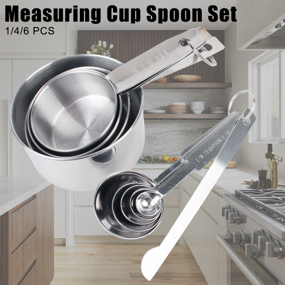 Commercial Kitchen Products - Stackable Measuring Cups and Spoons Set