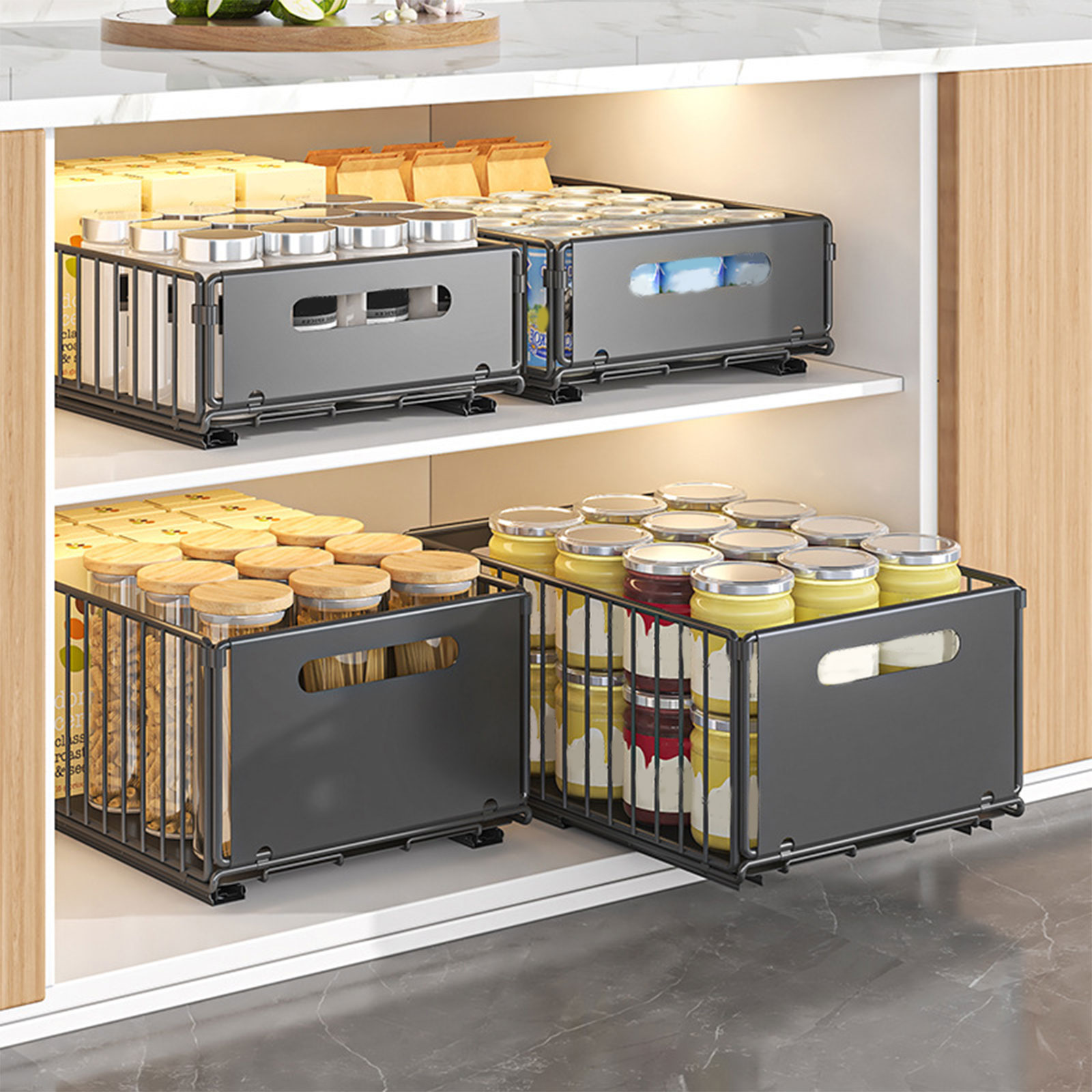 Commercial Kitchen Swing Door - Pull Out Kitchen Storage Rack with