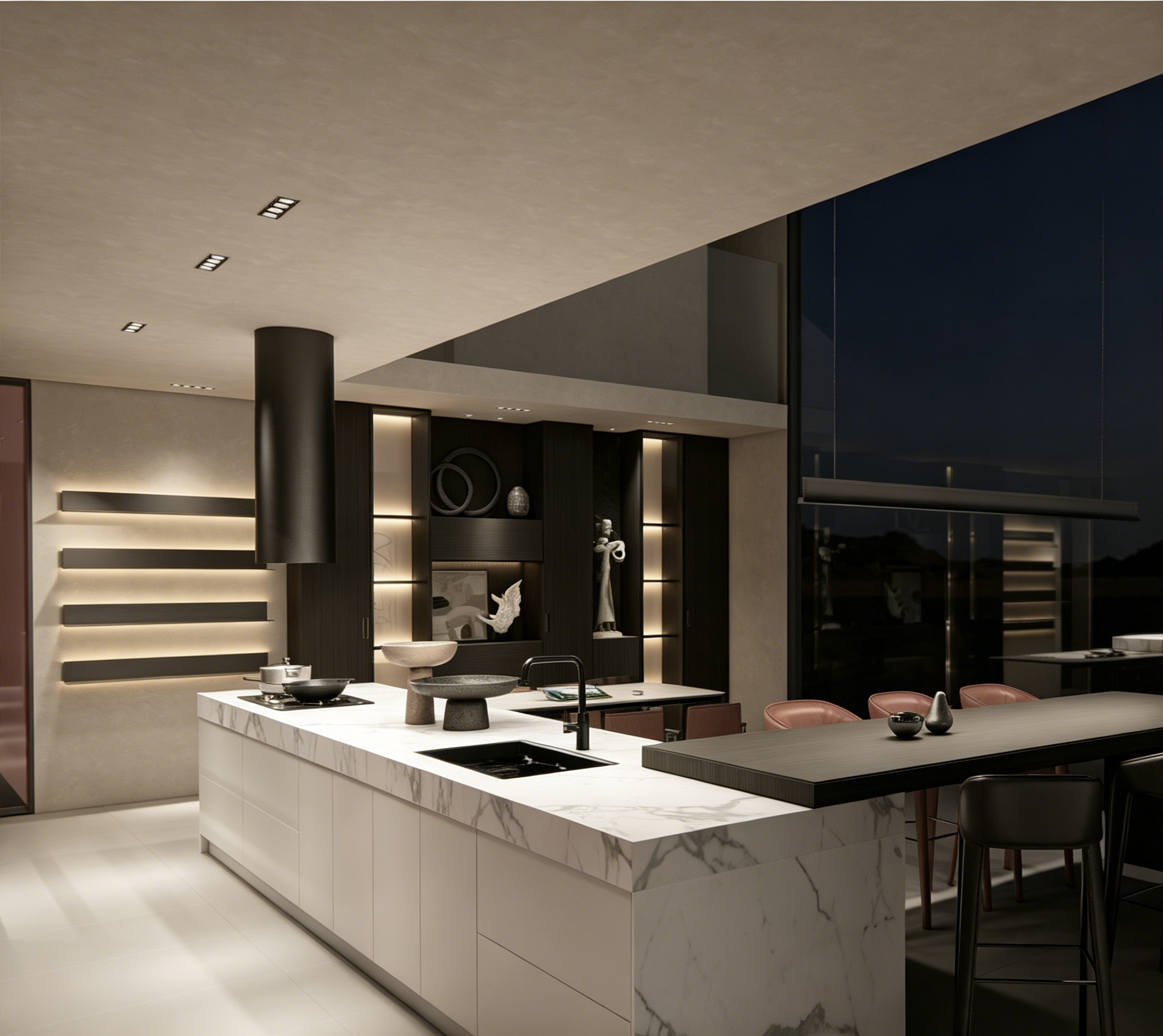 #Dark Wood Grain Sintered Ston - огляд і ціна Commercial Kitchen Projects
