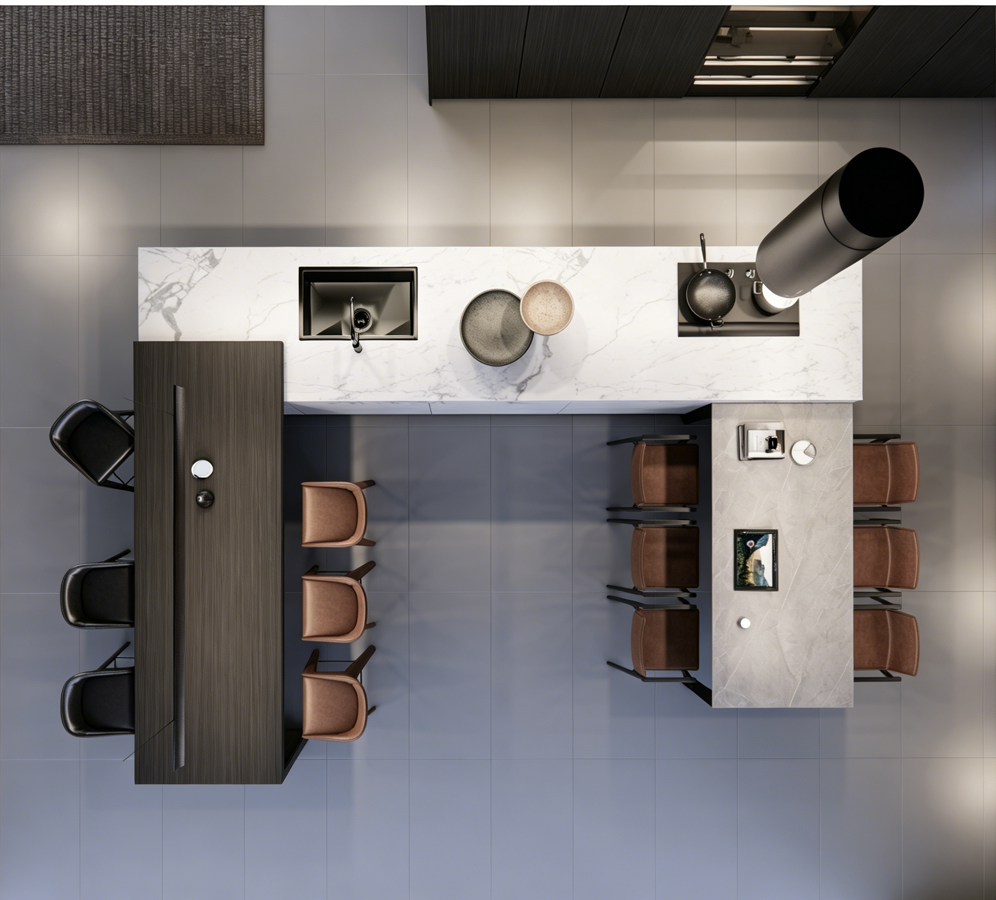 #Dark Wood Grain Sintered Ston - огляд і ціна Commercial Kitchen Projects