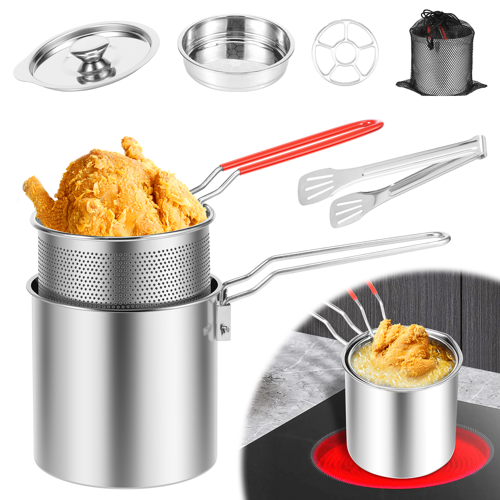 Deep Fryer Pots Stainless Stee - огляд і ціна Commercial Kitchen Pans
