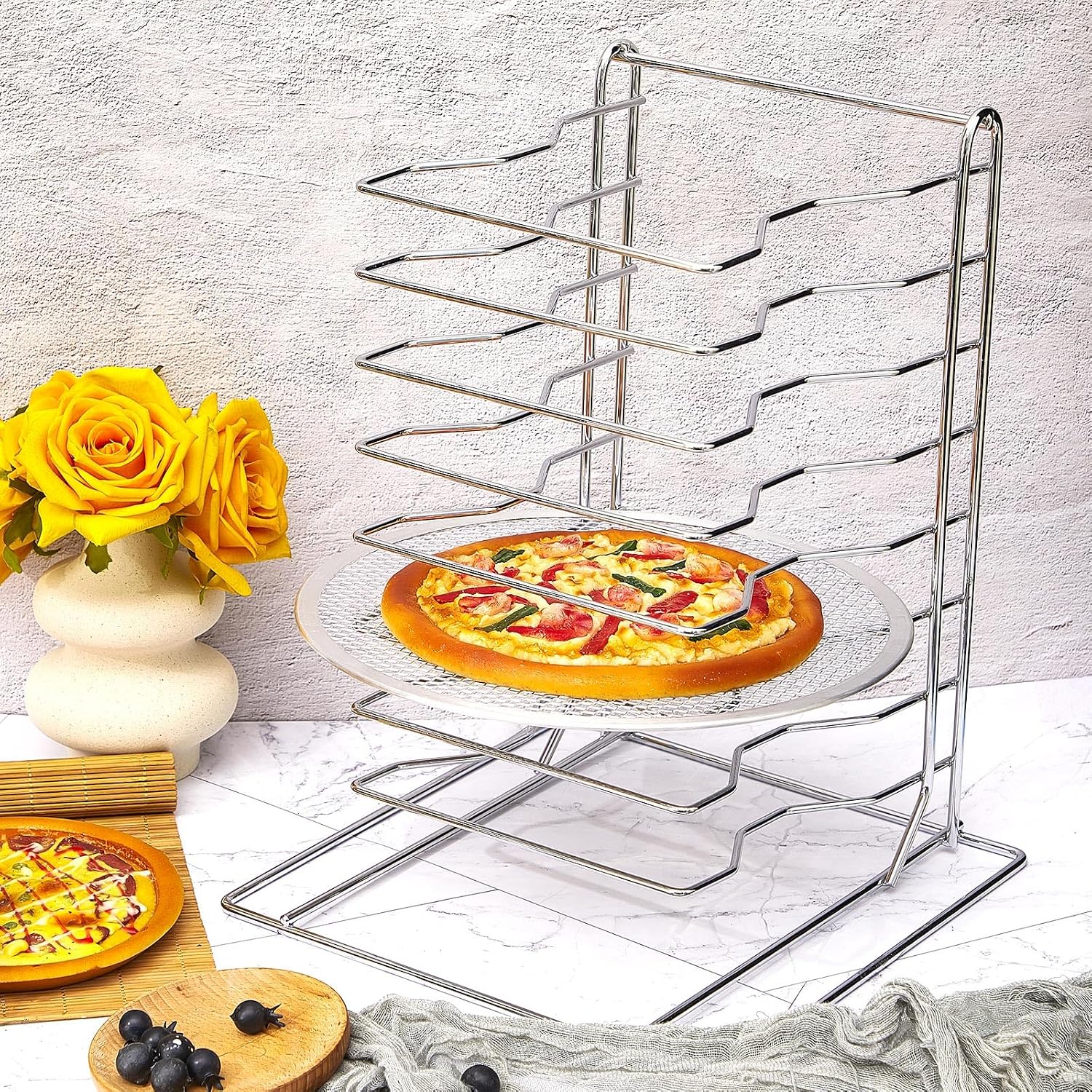 Pizza Rack 8 Tiered Stand With - огляд і ціна Commercial Kitchen Pans
