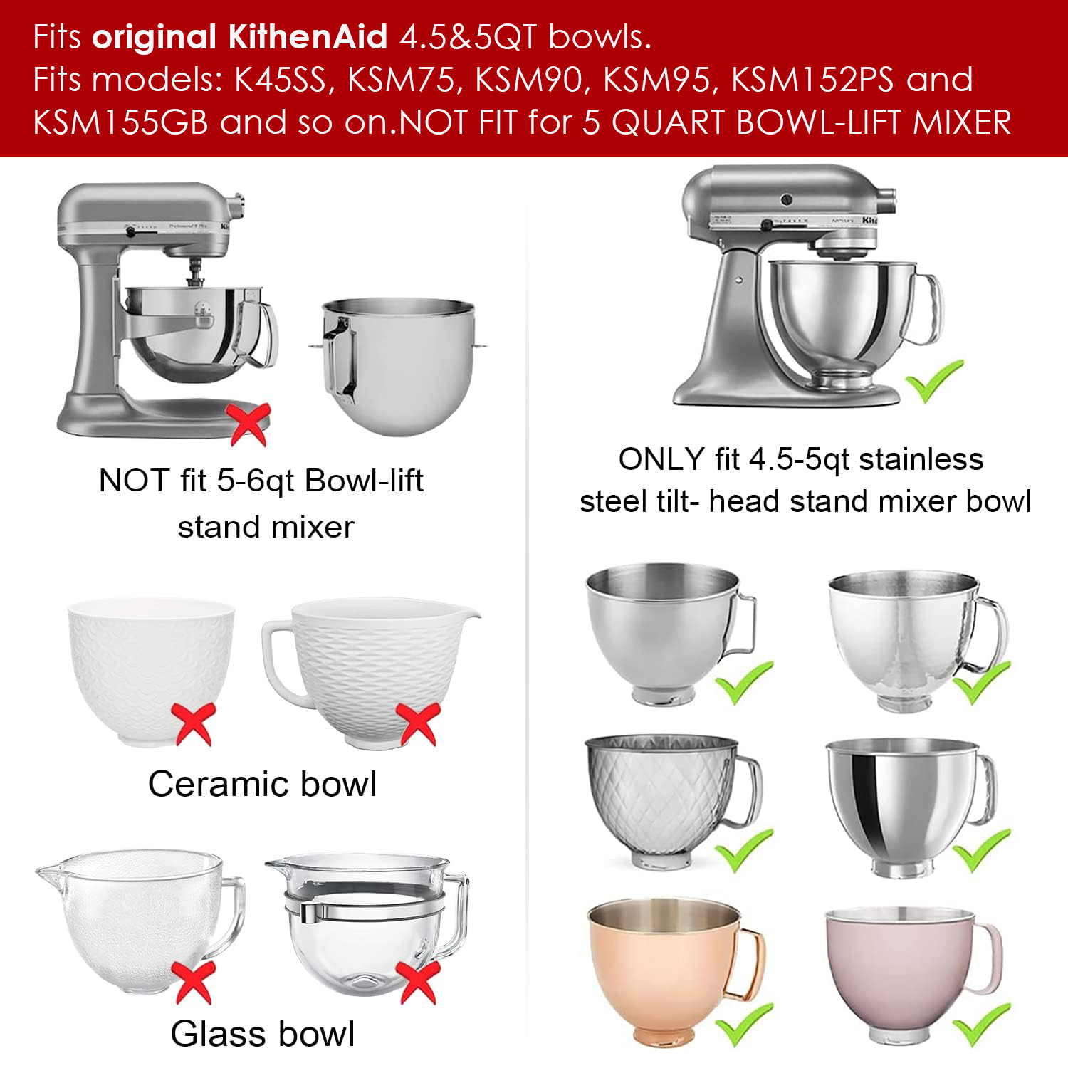 1pcs/2pcs Mixers Bowl Covers f - огляд і ціна Commercial Kitchenaid