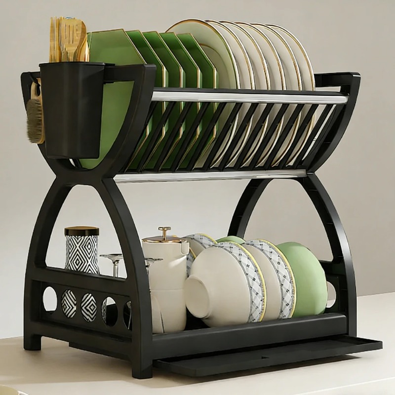 2 Tier Dish Drying Rack Kitche - огляд і ціна Commercial Kitchen Shelving