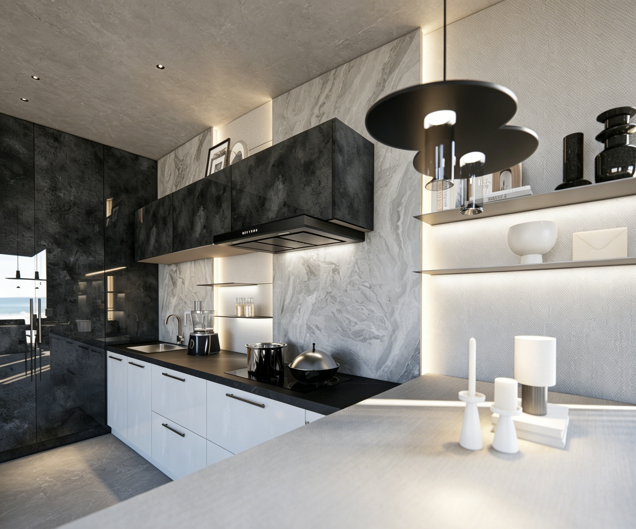 #Glossy Stone Grain Door Kitch - огляд і ціна Commercial Kitchen Projects