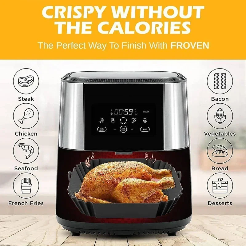 1PC Silicone Air Fryer Basket, - огляд і ціна Commercial Kitchen Pans
