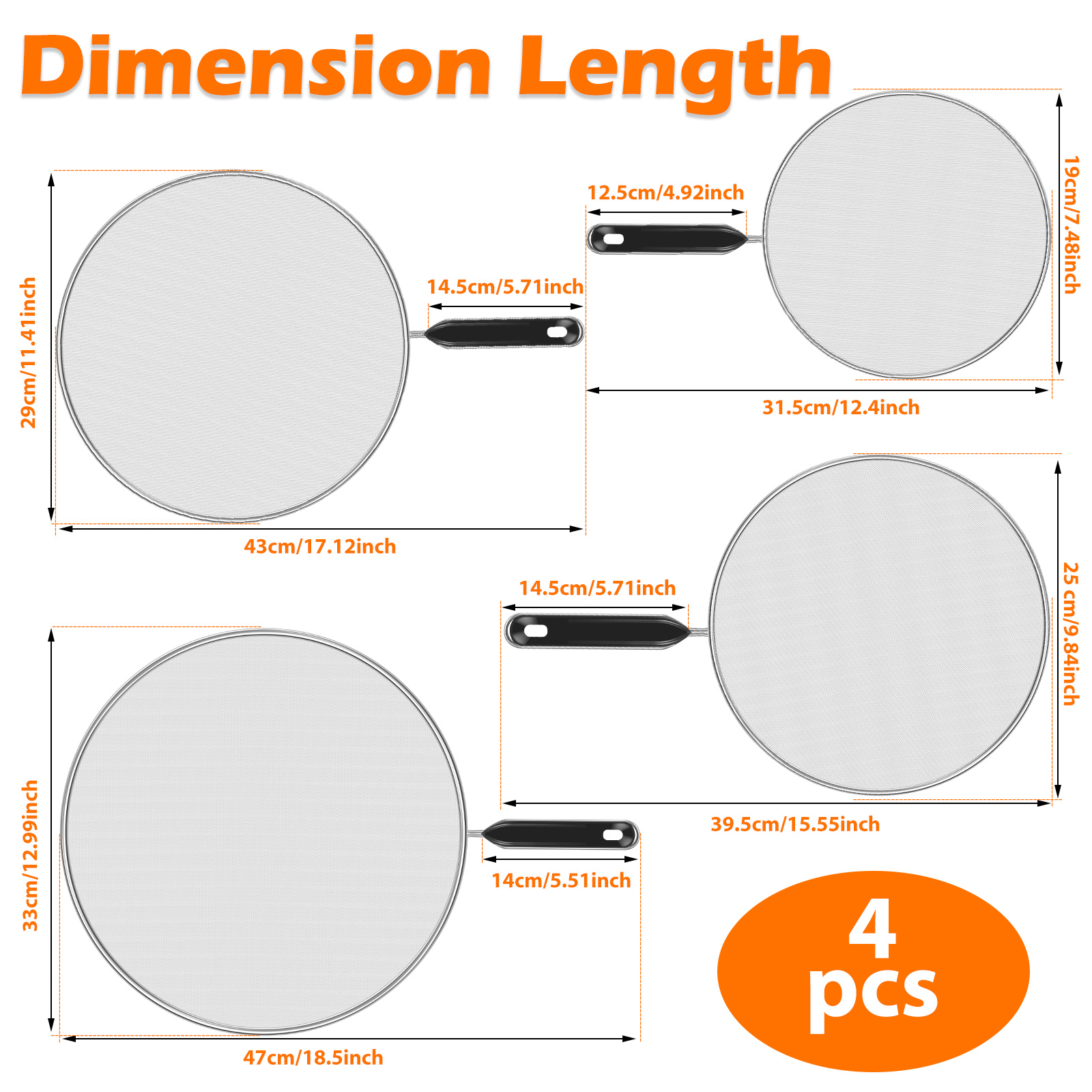 3/4Pcs Splatter Guard Set Stai - огляд і ціна Commercial Kitchen Pans