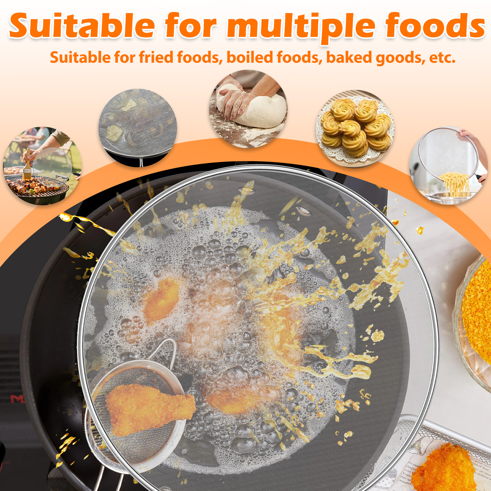 3/4Pcs Splatter Guard Set Stai - огляд і ціна Commercial Kitchen Pans