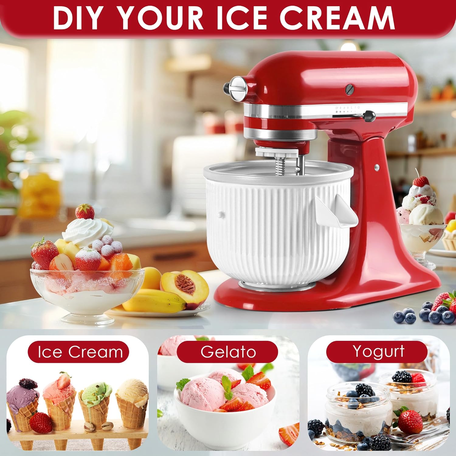 Ice Cream Maker Attachment for - огляд і ціна Commercial Kitchenaid